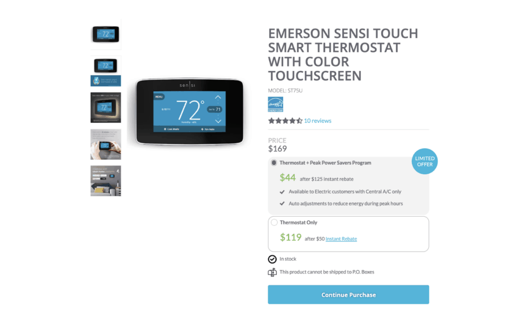 Emerson Thermostat with Demand Response purchase