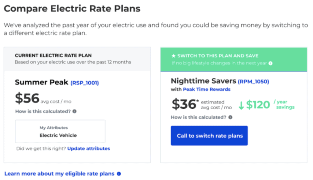 Compare Electric Rate Plan